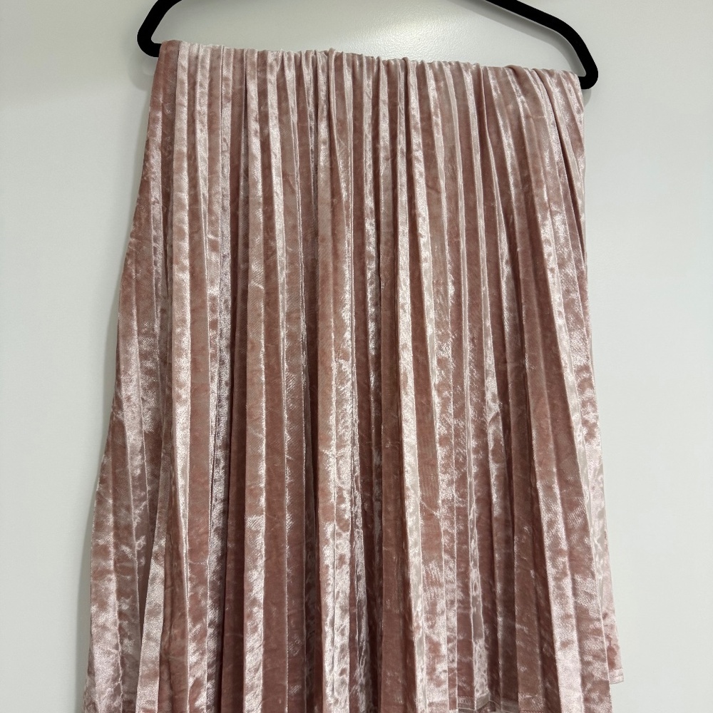 [SOLD] - Pink Velvet Midi Skirt